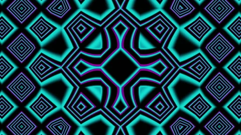 Looped linear and shape animation in kaleidoscope color and moving mandala Stock Footage 206621251