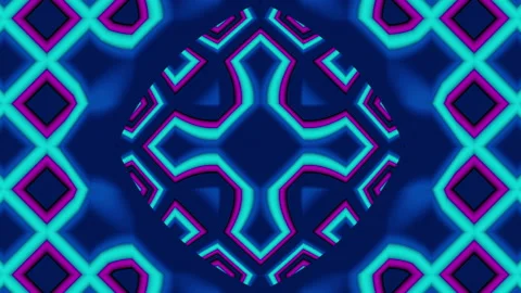 Looped linear and shape animation in kaleidoscope color and moving mandala Stock Footage 206621276