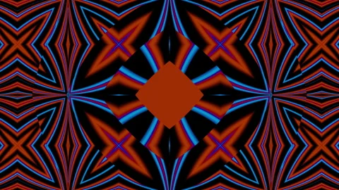 Looped linear and shape animation in kaleidoscope color and moving mandala Stock Footage 207341681