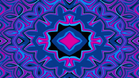 Looped linear and shape animation in kaleidoscope color and moving mandala Stock Footage 207938149
