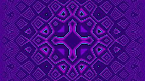 Looped linear and shape animation in kaleidoscope color and moving mandala Stock Footage 207938472