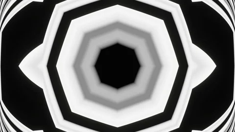 A looped linear and shape animation in black in the form of a kaleidoscope Stock Footage 208870170