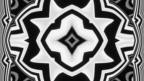 A looped linear and shape animation in black in the form of a kaleidoscope Stock Footage 208870172