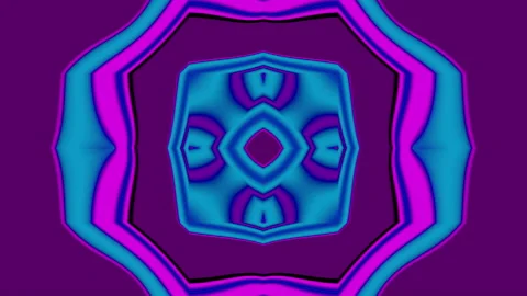 Looped linear and shape animation in kaleidoscope color and moving mandala Stock Footage 208870329