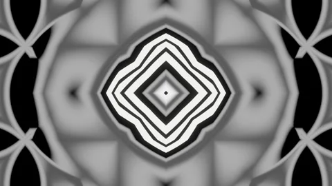 A looped linear and shape animation in black in the form of a kaleidoscope Stock Footage 212027865