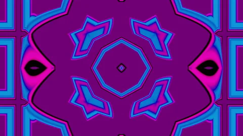 Looped linear and shape animation in kaleidoscope color and moving mandala Stock Footage 212029183