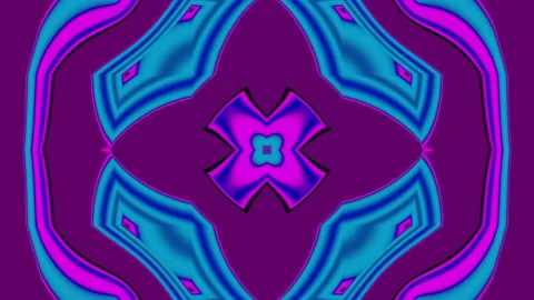 Looped linear and shape animation in kaleidoscope color and moving mandala Stock Footage 212031874