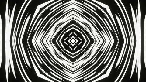 A looped linear and shape animation in black and white of a kaleidoscope Stock Footage 228246471