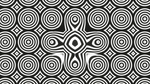 A looped linear animation in black and white in the form of a kaleidoscope Stock Footage 204999844