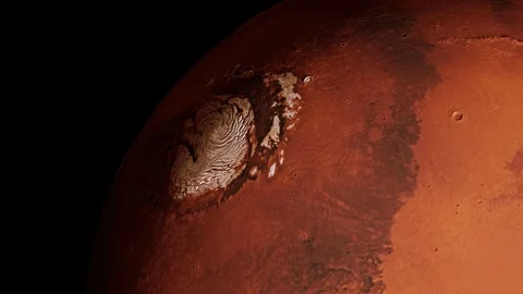 Looped Mars Polar Cap Stock Footage 314772330