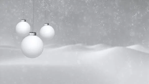 Looped new year decorations with snowfall and baubles Vídeo Stock 338306955
