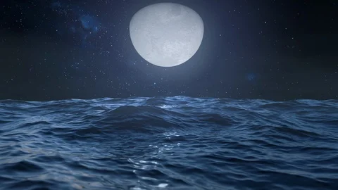Looped Ocean at Night Stockbeeldmateriaal 104977071
