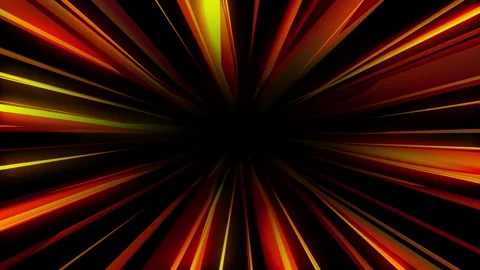 A looped orange tunnel of gradient rays in perspective, on a black background. Stock Footage 276496671