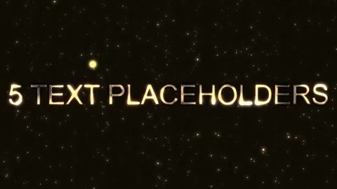 Looped Particle Background + 5 Gold Title Animations Stock After Effects