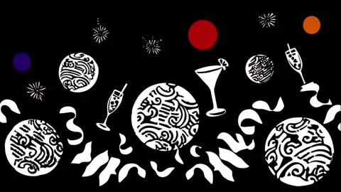 Looped pattern with shiny mirror effects and stylish disco balls Video stock 308154687