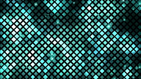 Looped pattern in turquoise and white colors, diamond checkerboard repeat grid Stock Footage 278992440