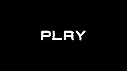 Looped Play text typography animation 4k video with glitch effect isolated on bl Stock Footage 295852926