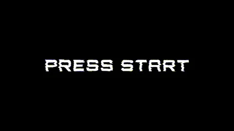 Looped Press Start text typography animation 4k video with glitch effect isolate Stock Footage 295853130