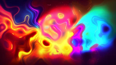 Looped psychedelic shape magical cosmic stylish neon bright multicolored  Stock Footage 247509635
