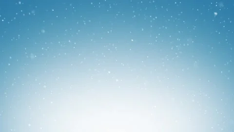 Looped realistic snowflakes falling on blue sky background Stock Footage 338404546