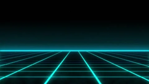 Looped retrowave perspective laser grid with side motion. Stock Footage 221460649