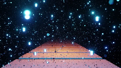 Looped road through the stars, path to infinity through stardust 3d render. Stock Footage 297561661