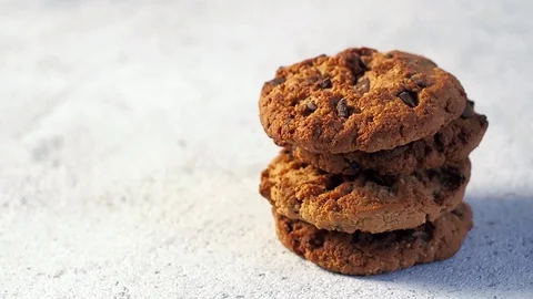 Looped rotate of cookies stack, copy space Stock Footage 102713996