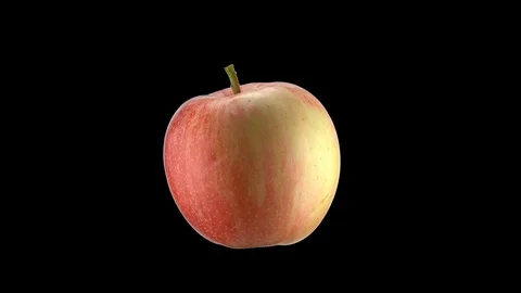 Looped rotating red Apple, one full revolution. Prores 4444 Straight Alpha Vídeo Stock 88007762