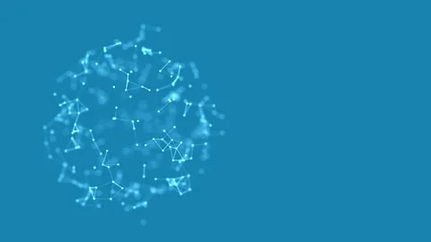 Looped rotating sphere with plexus effect on blue background. Stock Footage 237895869