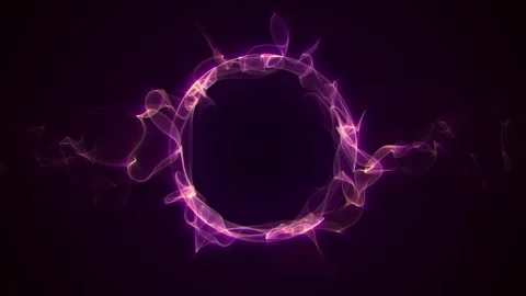 Looped screensaver with abstract magic ring made of smooth fire tongues Stock Footage 279941459