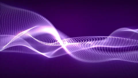 Looped screensaver with hi-tech waveform made of shiny particles Stock Footage 272766846
