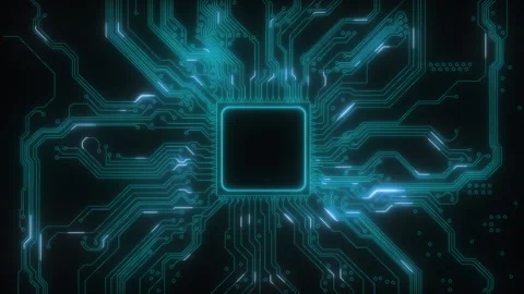Looped seamless animation of information flows on an electronic board Stock Footage 249157275