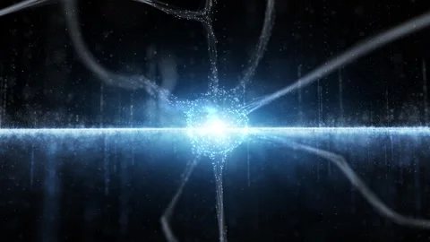 Looped shine glow blue neuron cell cyber space background Stock Footage 337964834