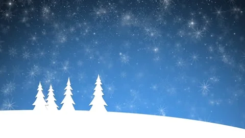 Looped snow landscape with trees copy space xmas background Stock Footage 337964617