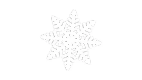 Looped snowflake rotation on white isolated background Stock Footage 338404123