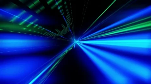 Looped Speed light motion on the neon glowing road at dark. Speed motion Stock Footage 81365403
