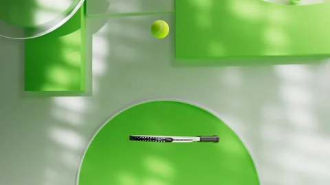 Looped Tennis Racket Animation Bouncing Ball Stock Footage 279338042