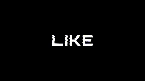 Looped like text typography animation 4k video with glitch effect isolated on bl Stock Footage 295853136