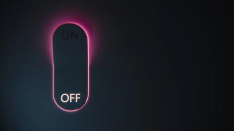 Looped Toggle Switch Animation with Pink Glow in Dark Stock Footage 312266510