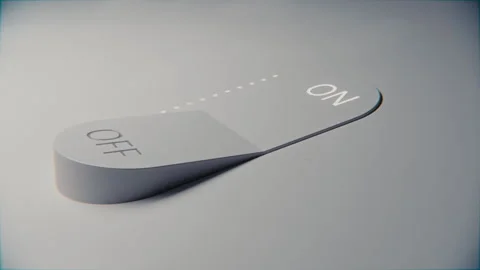 Looped Toggle Switch Animation with Pink Glow in Dark Stock Footage 312266523