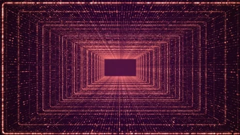 A looped tunnel in the form of glowing rectangles background Stock Footage 278718503