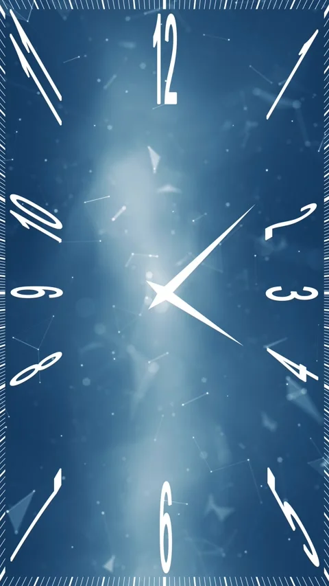 Looped vertical time clock with digital technology background Stock Footage 338305077