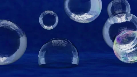 Looped video soap bubbles move and connect with each other Stock Footage 217436169