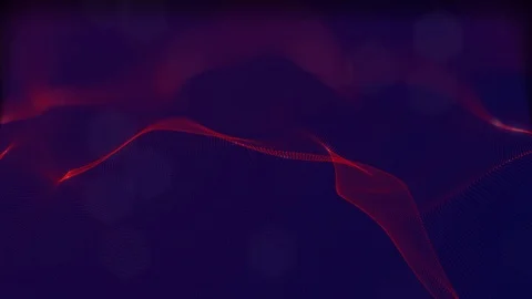 Looped virtual space. Background with particles form lines, surfaces, grid. V1 Stock Footage 92169946