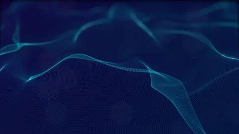 Looped virtual space. Background with particles form lines, surfaces, grid. V2 Stock Footage 92169958