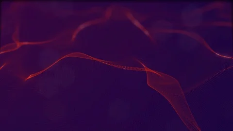 Looped virtual space. Background with particles form lines, surfaces, grid. V3 Stock Footage 92169971