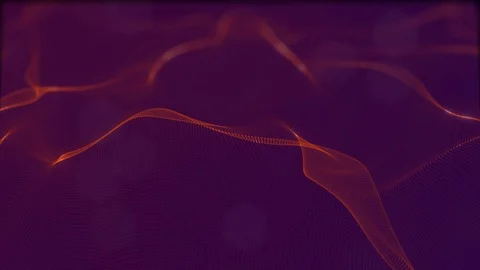 Looped virtual space. Background with particles form lines, surfaces, grid. V4 Stock Footage 92169983