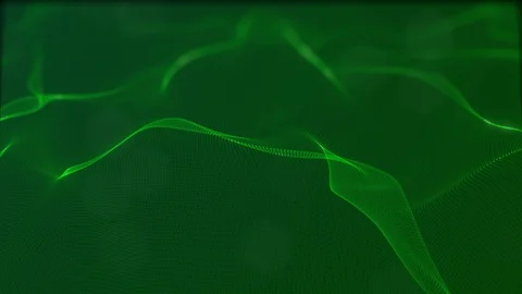 Looped virtual space. Background with particles form lines, surfaces, grid. V14 Stock Footage 92170057