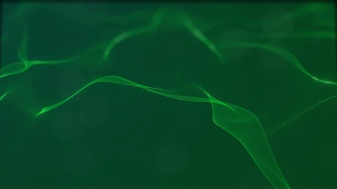 Looped virtual space. Background with particles form lines, surfaces, grid. V15 Stock Footage 92170074