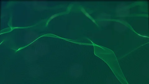 Looped virtual space. Background with particles form lines, surfaces, grid. V16 Stock Footage 92170104